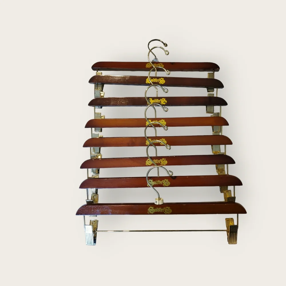 Wood Hangers (16) for Shorts, Pants, and Skirts Ikea & Sadlers Brand